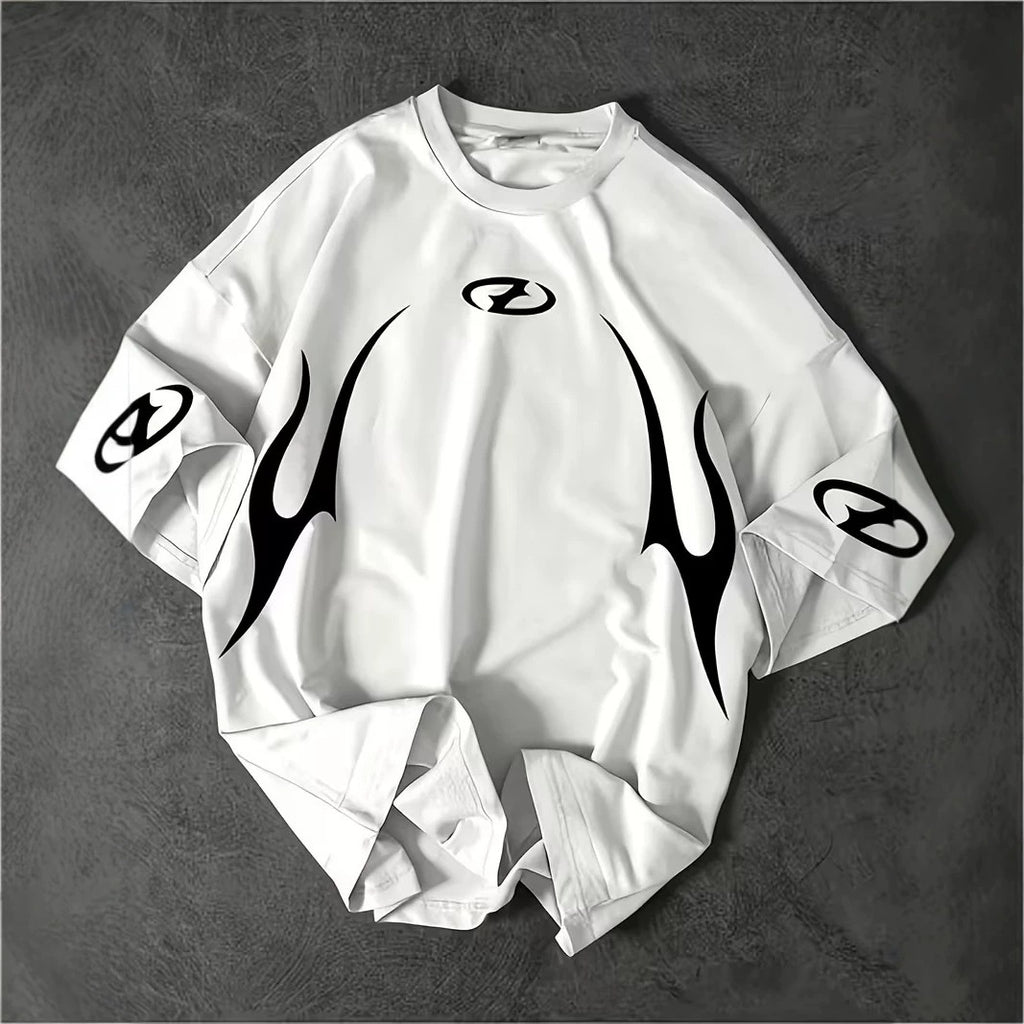 Camiseta Gótica Manga Corta con Calavera