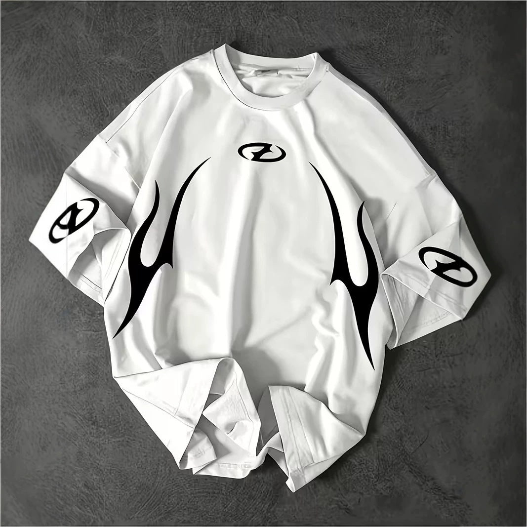 Camiseta Gótica Manga Corta con Calavera