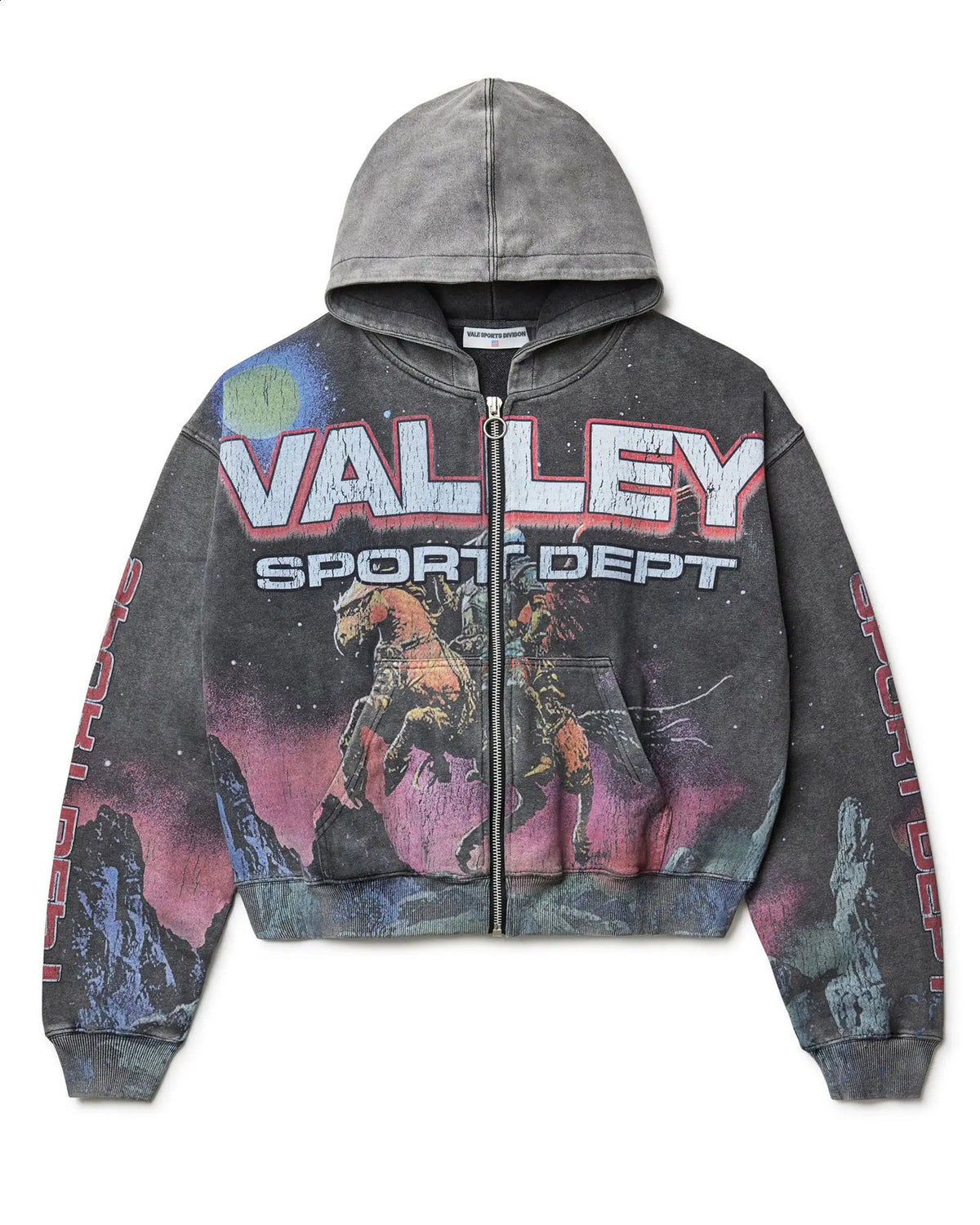 Hoodie Retro con Cierre — Estampado Camuflaje