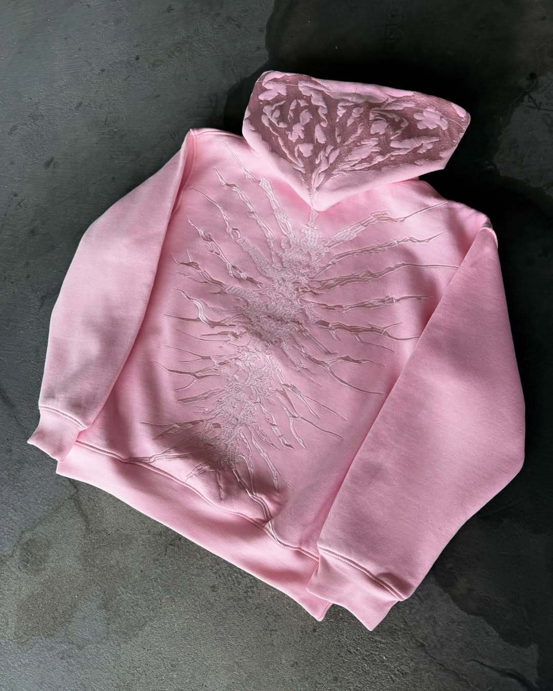 Hoodie Retro Desgastado con Cierre
