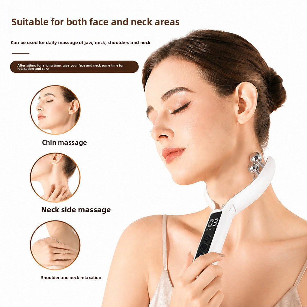 EMS Microcurrent Facial Roller Massager with Red Blue Light Therapy