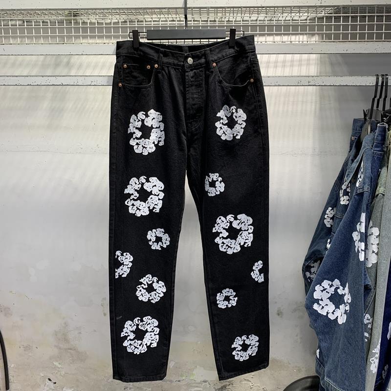 Kapok Printed Denim Suit Jacket and Pants