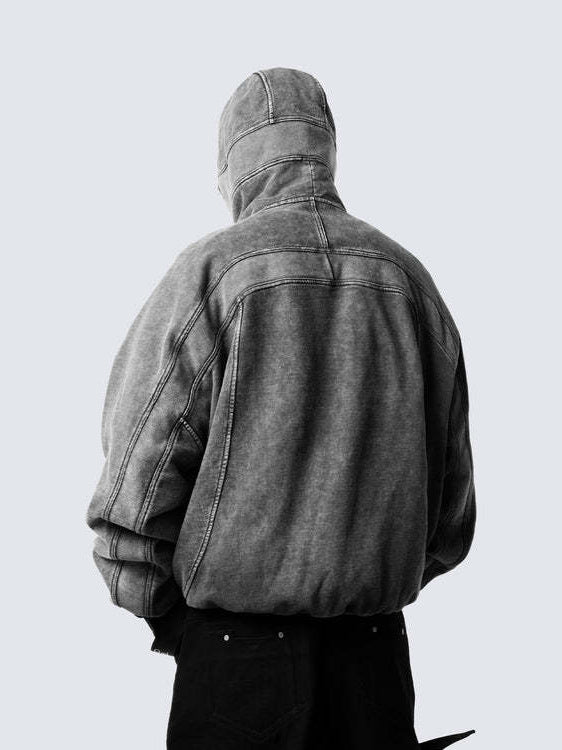 Washing machine washable pullover hoodie jacket