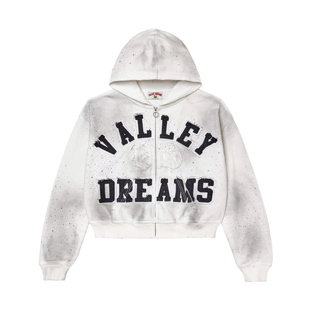 Hoodie Retro con Cierre — Estampado Camuflaje
