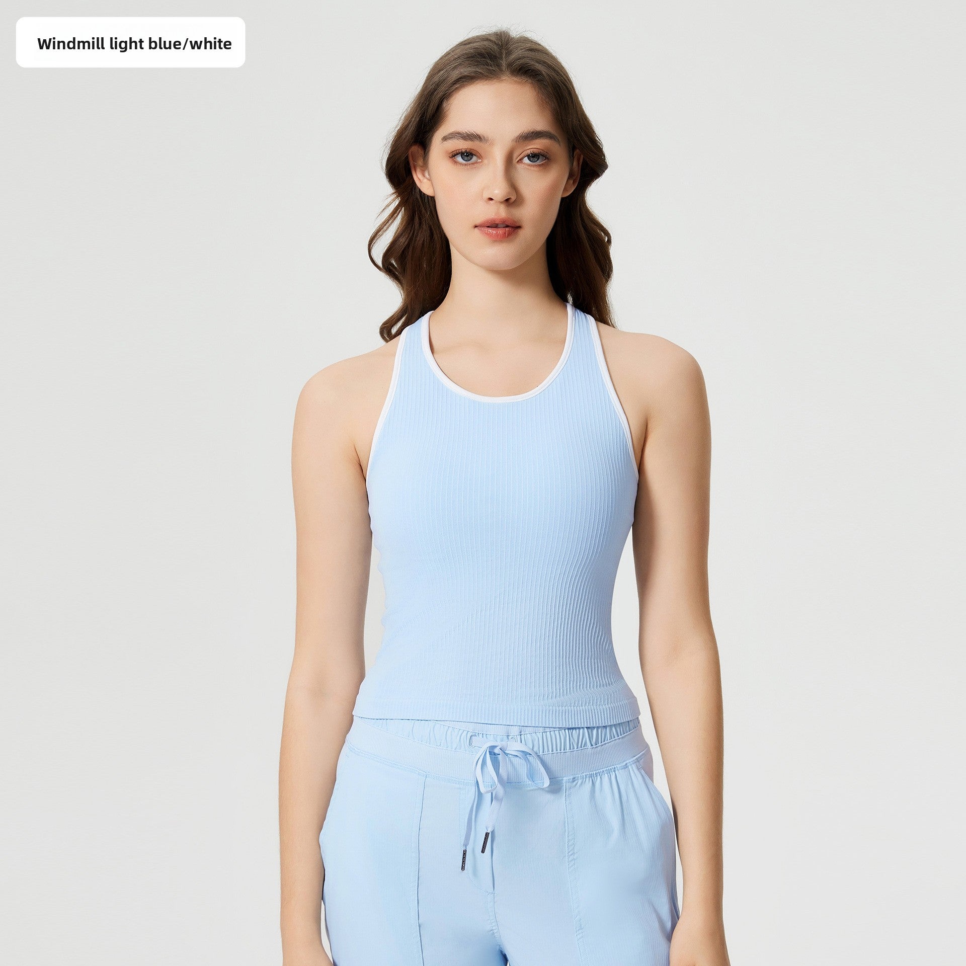 Seamless Contrast Color Sports Vest