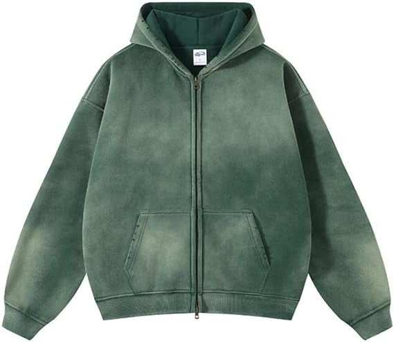 Hoodie Lavado Retro con Doble Cierre
