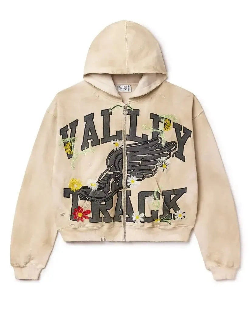 Hoodie Retro con Cierre — Estampado Camuflaje