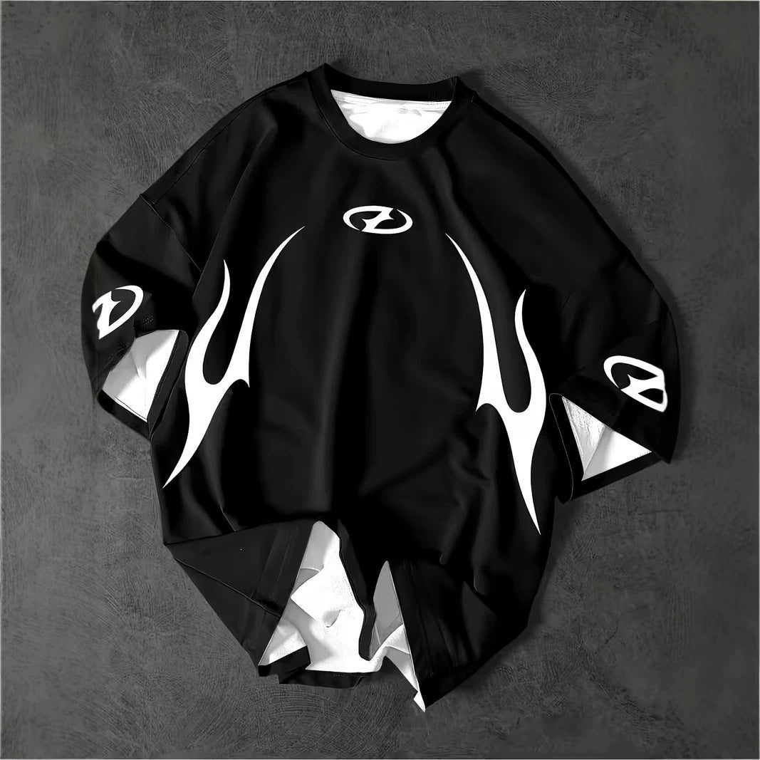 Camiseta Gótica Manga Corta con Calavera