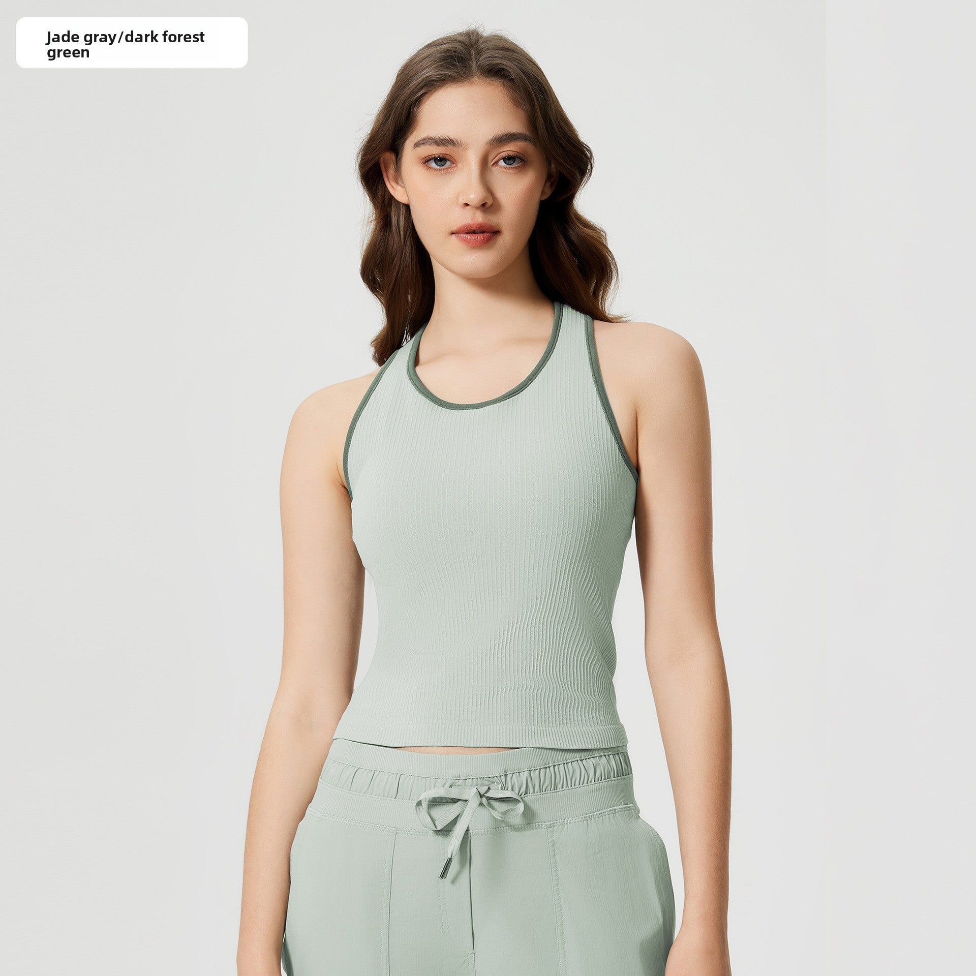 Seamless Contrast Color Sports Vest