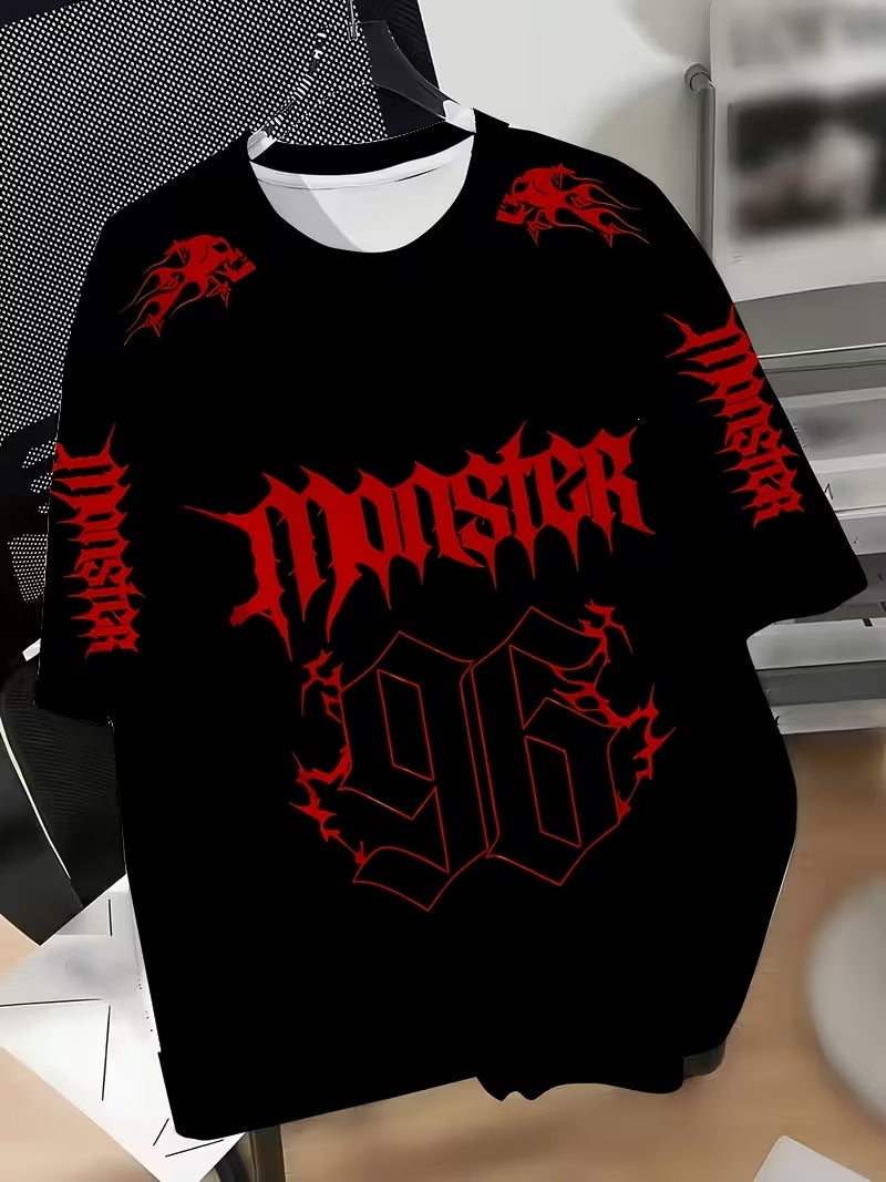Camiseta Gótica Manga Corta con Calavera