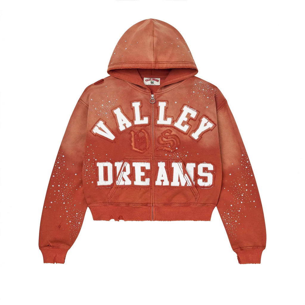 Hoodie Retro con Cierre — Estampado Camuflaje