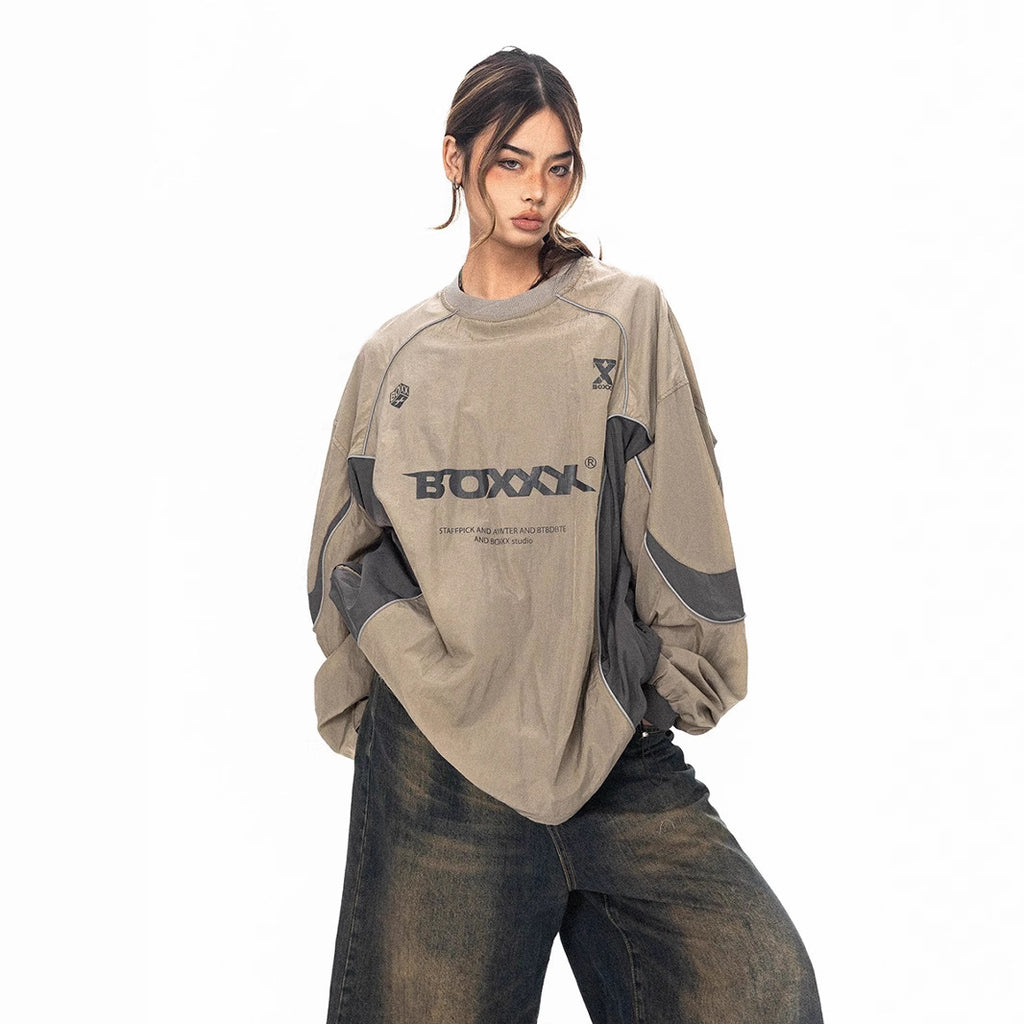 Sudadera impermeable con letras verde militar - WEARLUMINA