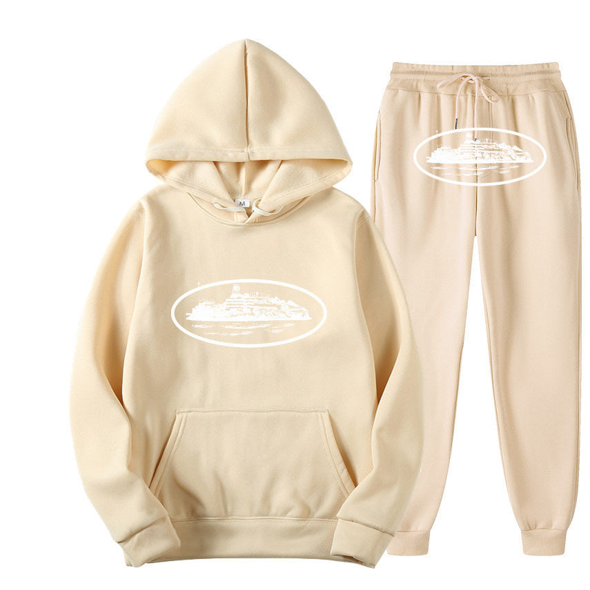 Set de sudadera holgada streetwear amarillo - WEARLUMINA