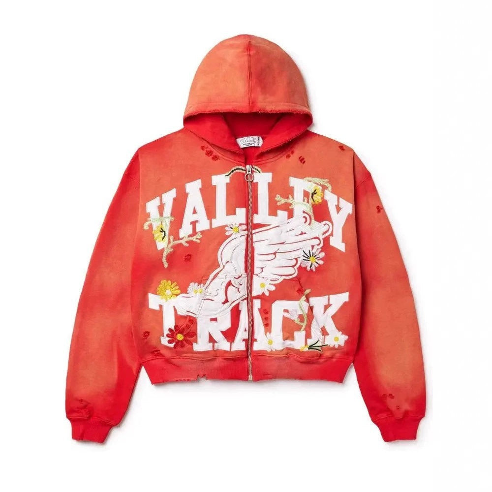 Hoodie Retro con Cierre — Estampado Camuflaje