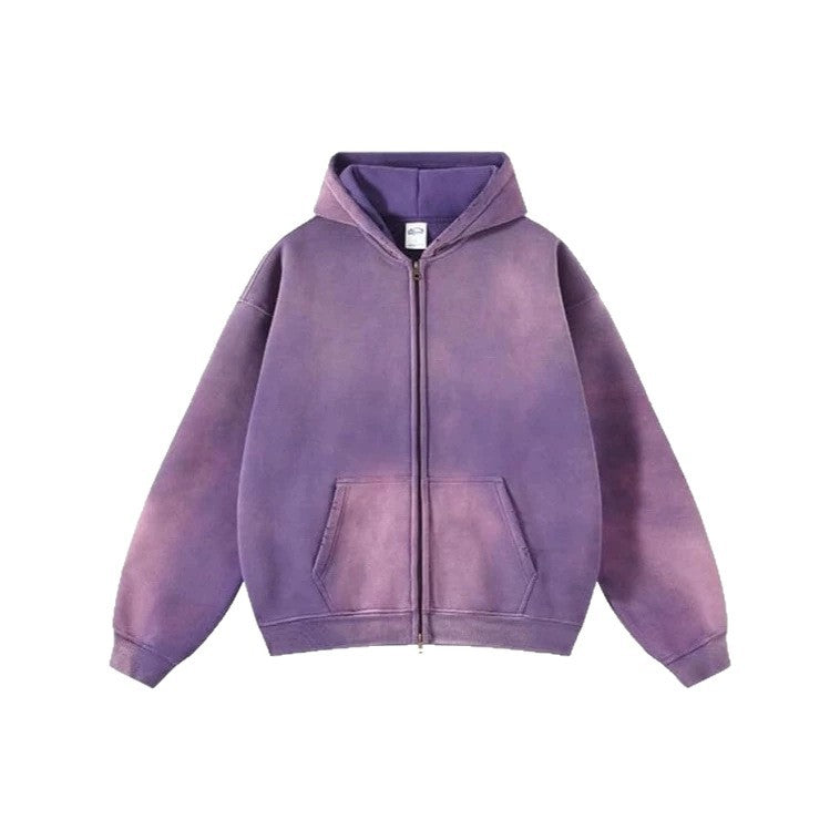 Hoodie Lavado Retro con Doble Cierre