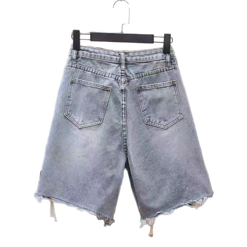 Womens Geometric Denim Mid-Length Skirt