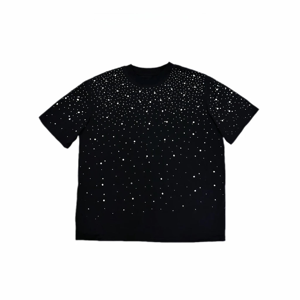 Rhinestone Embellished Cotton T-Shirt