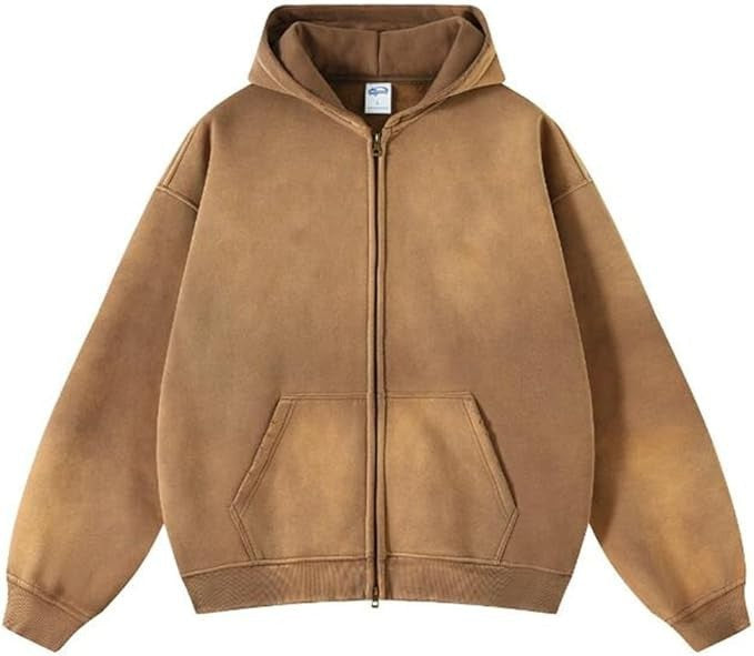 Hoodie Lavado Retro con Doble Cierre