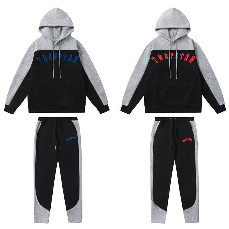 Set hoodie bordado oversize negro y rojo - WEARLUMINA