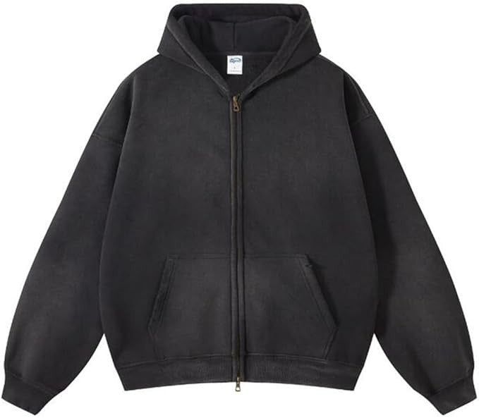 Hoodie Lavado Retro con Doble Cierre