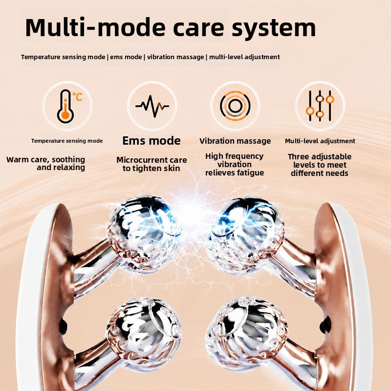 EMS Microcurrent Facial Roller Massager with Red Blue Light Therapy