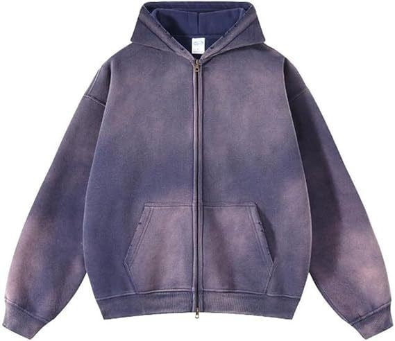 Hoodie Lavado Retro con Doble Cierre