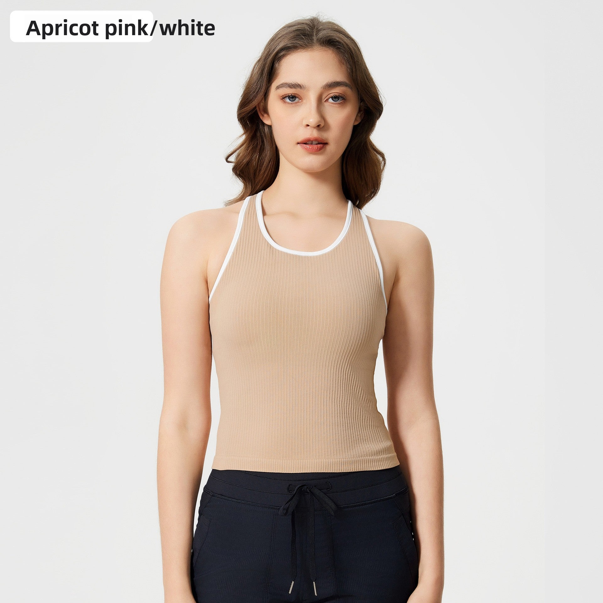 Seamless Contrast Color Sports Vest