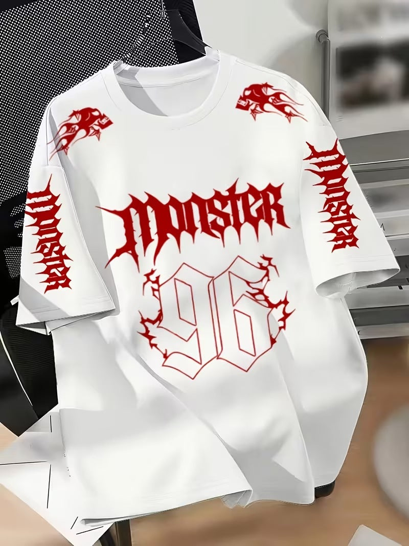 Camiseta Gótica Manga Corta con Calavera