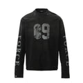 Retro Distressed Long Sleeve T-Shirt Unisex Streetwear