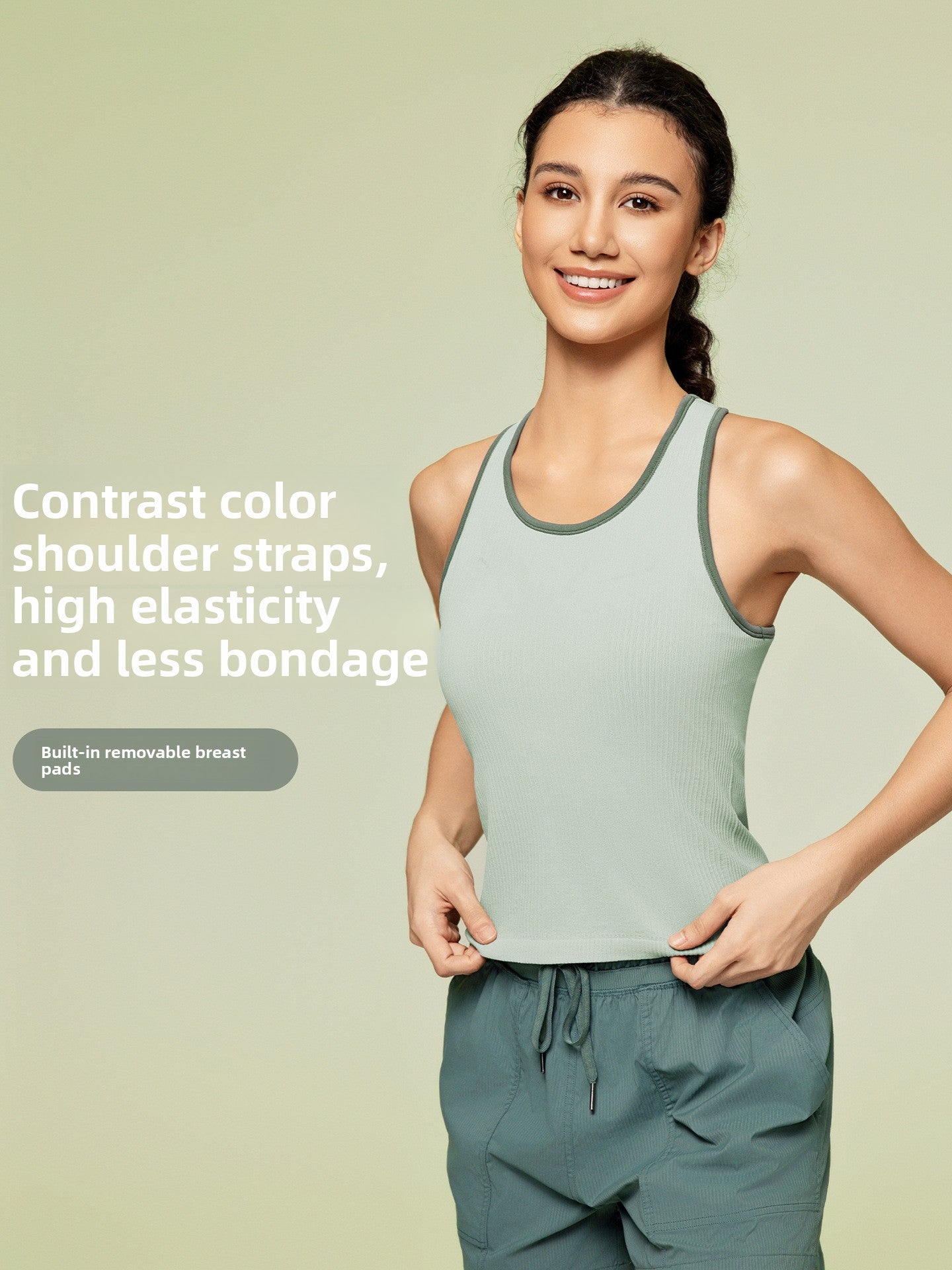 Seamless Contrast Color Sports Vest