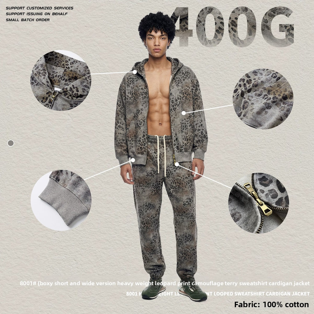 Set Hoodie y Pants Estampado Leopardo