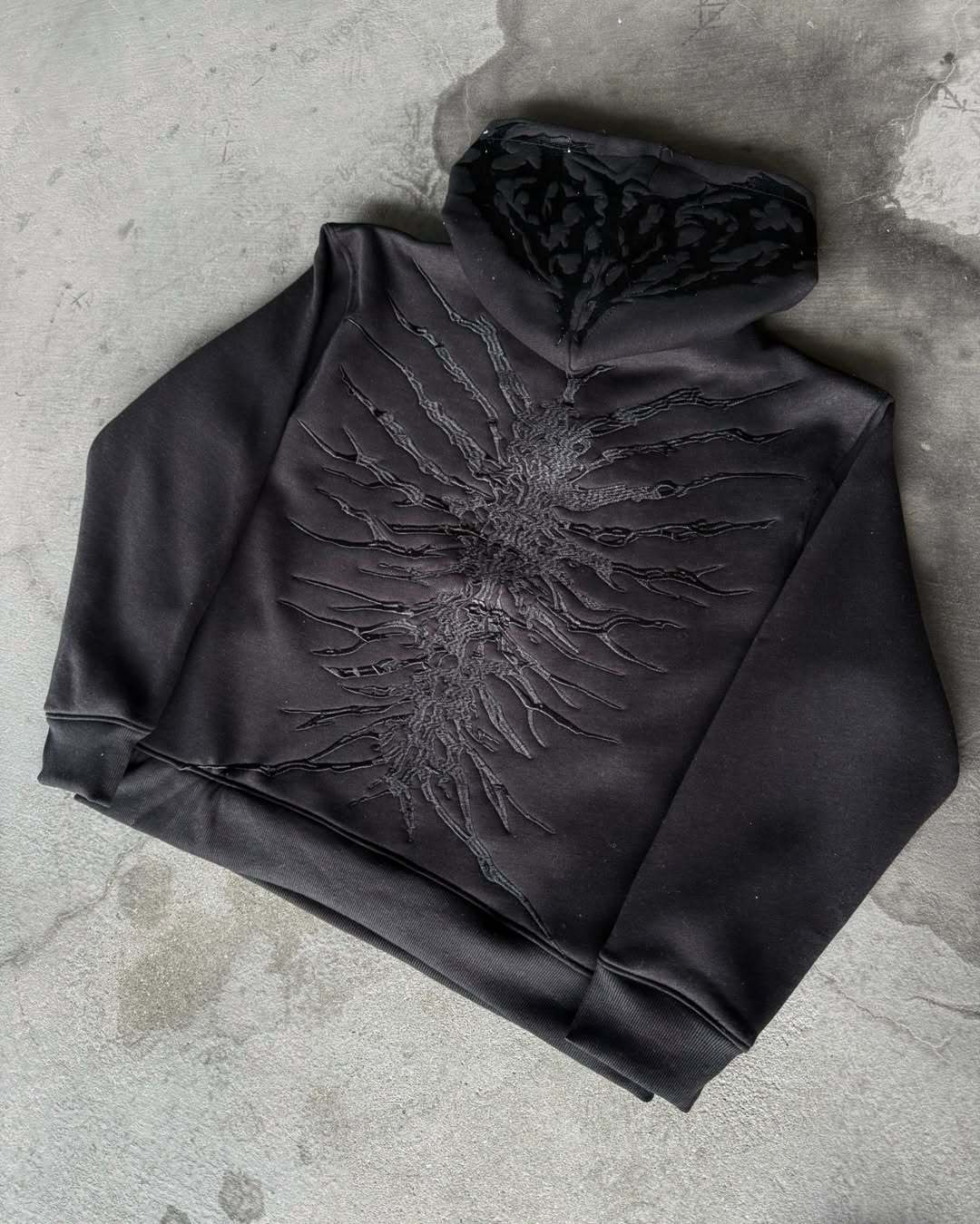 Hoodie Retro Desgastado con Cierre