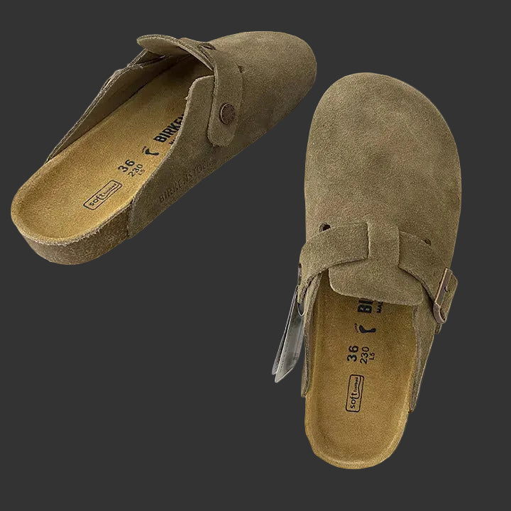 Sandalias de Cuero con Suela de Corcho
