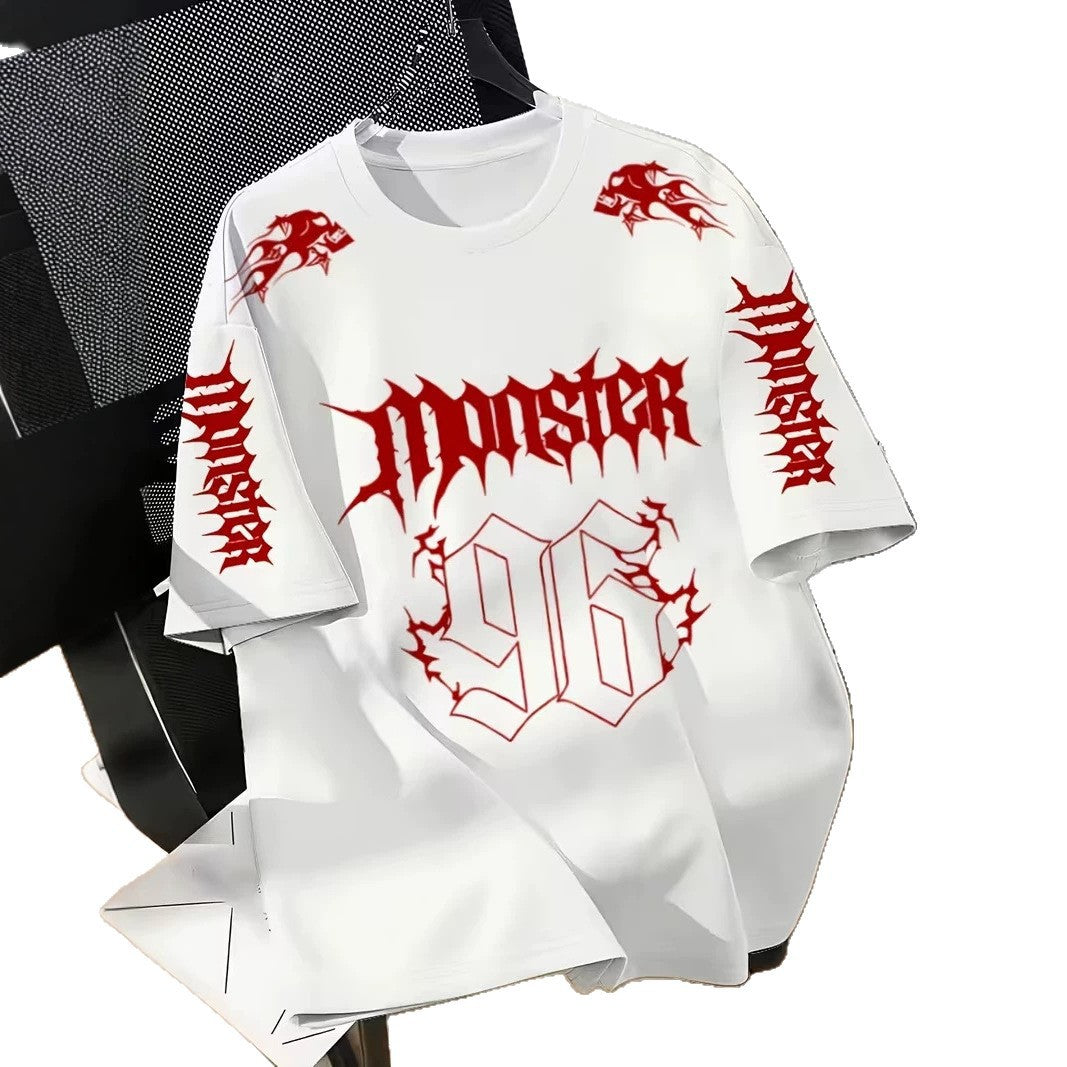 Camiseta Gótica Manga Corta con Calavera